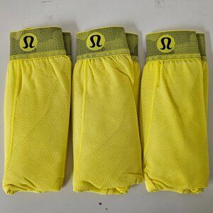 3 x NIB LULULEMON SNCY Sonic Yellow Always In Motion Boxer Mesh Modal 5" Small